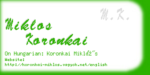 miklos koronkai business card